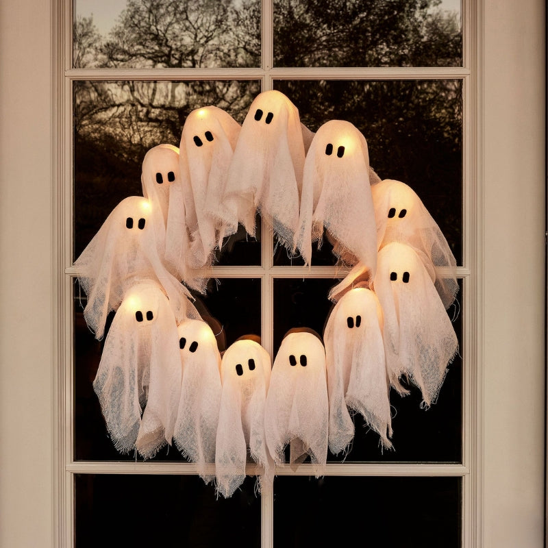 Lit Ghosts Wreath