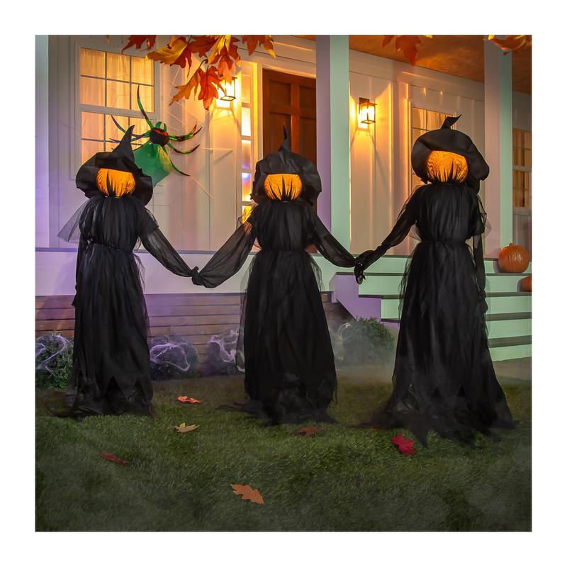 3 Light Up Witch Statues