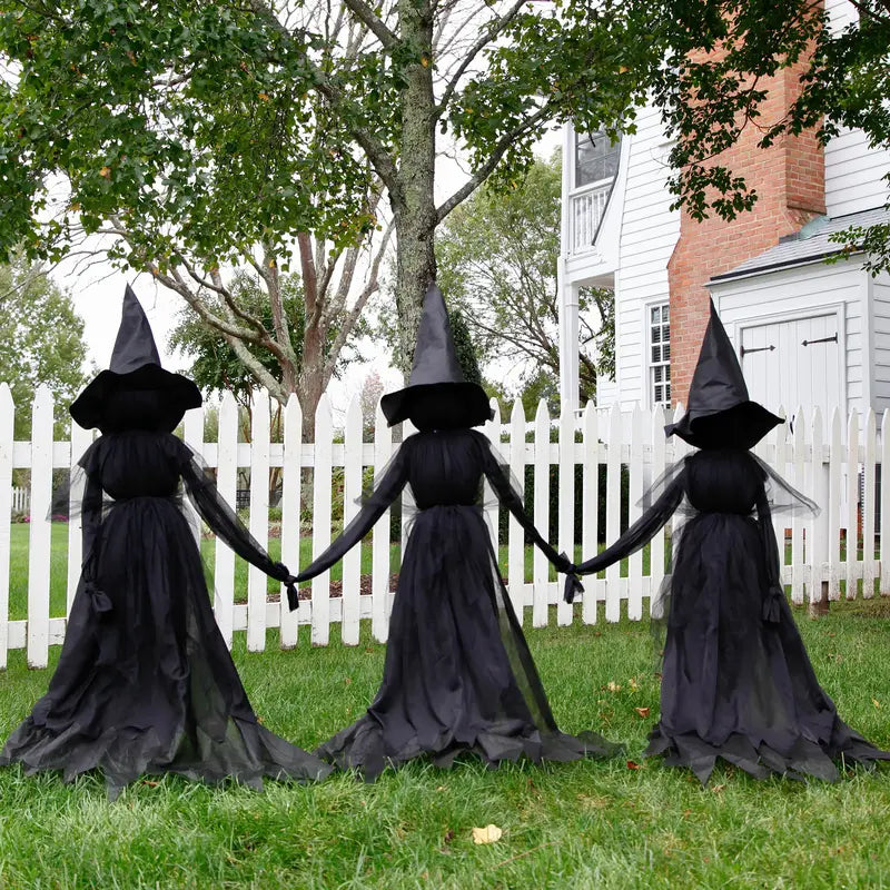 3 Light Up Witch Statues