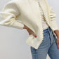 Pearl Trim Ripped Hem Cardigan