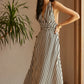 Stripe Backless Pockets Dress