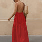 Solid Backless Long Dress