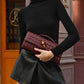 Two Way Woven Flap Clutch Shoulder Bag