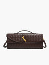 Two Way Woven Flap Clutch Shoulder Bag