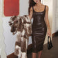 Faux Leather Skinny Strappy Dress