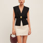 V-Neck Buttoned Detail Sweater Vest