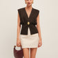 V-Neck Buttoned Detail Sweater Vest