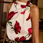 Floral Print Sleeveless Blouse with Knot Detail