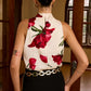 Floral Print Sleeveless Blouse with Knot Detail