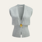 V-Neck Buttoned Detail Sweater Vest