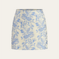 Jacquard Square-Neck Decor-Pockets Skirt Set