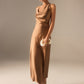 Satin Halter-Neck Backless Maxi Dress