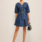 Pocketed Belted Denim Dress