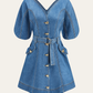 Pocketed Belted Denim Dress