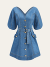 Pocketed Belted Denim Dress