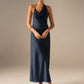 Satin Halter-Neck Backless Maxi Dress