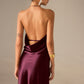 Satin Halter-Neck Backless Maxi Dress
