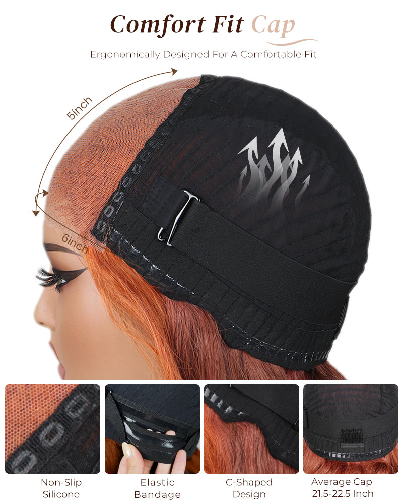 6x5 invisible knots Glueless Ginger Ombre Loose Body Wave Wig Pre-cut Lace Beginner Friendly