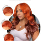 6x5 invisible knots Glueless Ginger Ombre Loose Body Wave Wig Pre-cut Lace Beginner Friendly