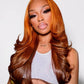 6x5 invisible knots Glueless Ginger Ombre Loose Body Wave Wig Pre-cut Lace Beginner Friendly