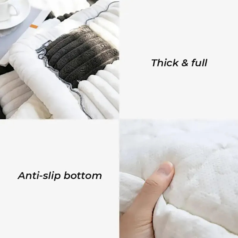 Cream Plaid Fuzzy Pet Mat