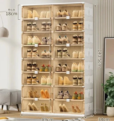 Stackable Shoe Storage Organizer – Transparent Space-Saving Shoe Box