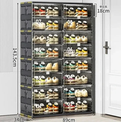Stackable Shoe Storage Organizer – Transparent Space-Saving Shoe Box