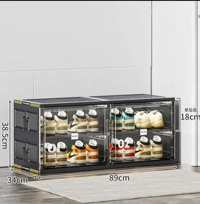 Stackable Shoe Storage Organizer – Transparent Space-Saving Shoe Box