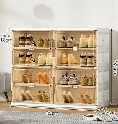 Stackable Shoe Storage Organizer – Transparent Space-Saving Shoe Box
