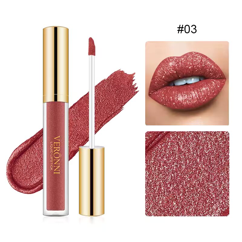 Long-Lasting Glitter Liquid Lipstick – Diamond Shine Effect 💋