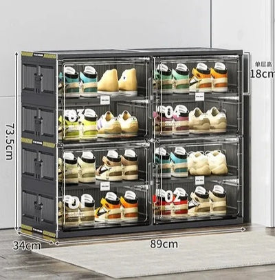 Stackable Shoe Storage Organizer – Transparent Space-Saving Shoe Box