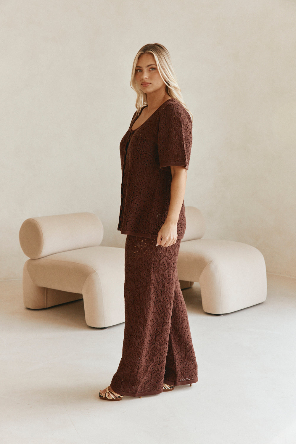 Crochet Cotton Buttoned Top