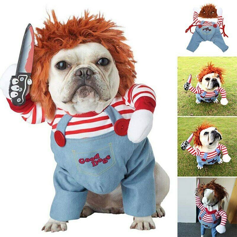 Halloween Dog Costume – Scary Red Adjustable Pet Cosplay Outfit