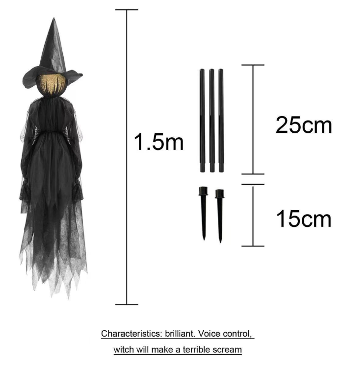 3 Light Up Witch Statues