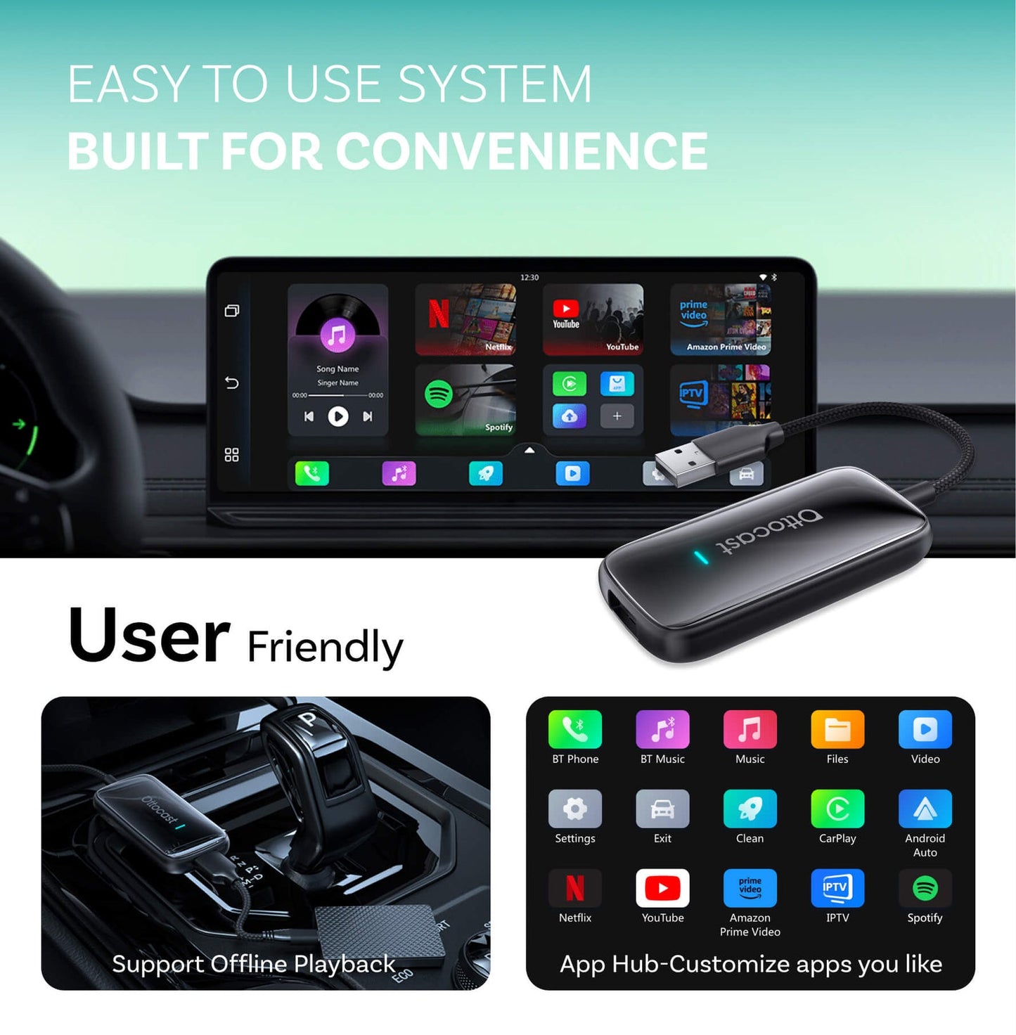 Plav2Video Ultra Wireless CarPlay/Android Auto All-in-1 Adapter